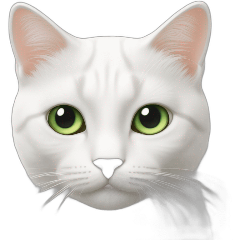 Deux chats blancs aux yeux verts emoji