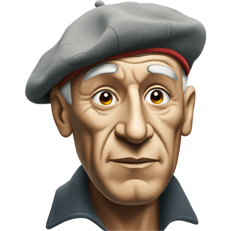 Pablo picasso with brush and beret emoji