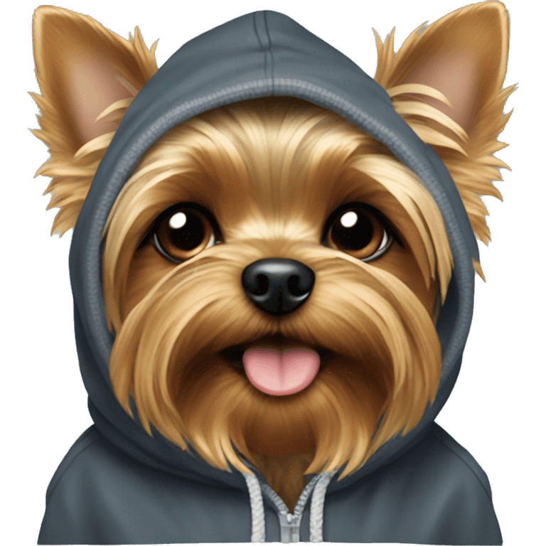 Yorkie with hoddie emoji