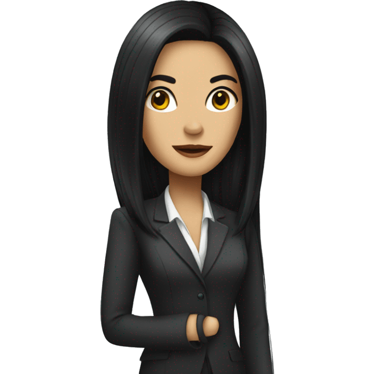 Female defense attorney with long black hair  emoji