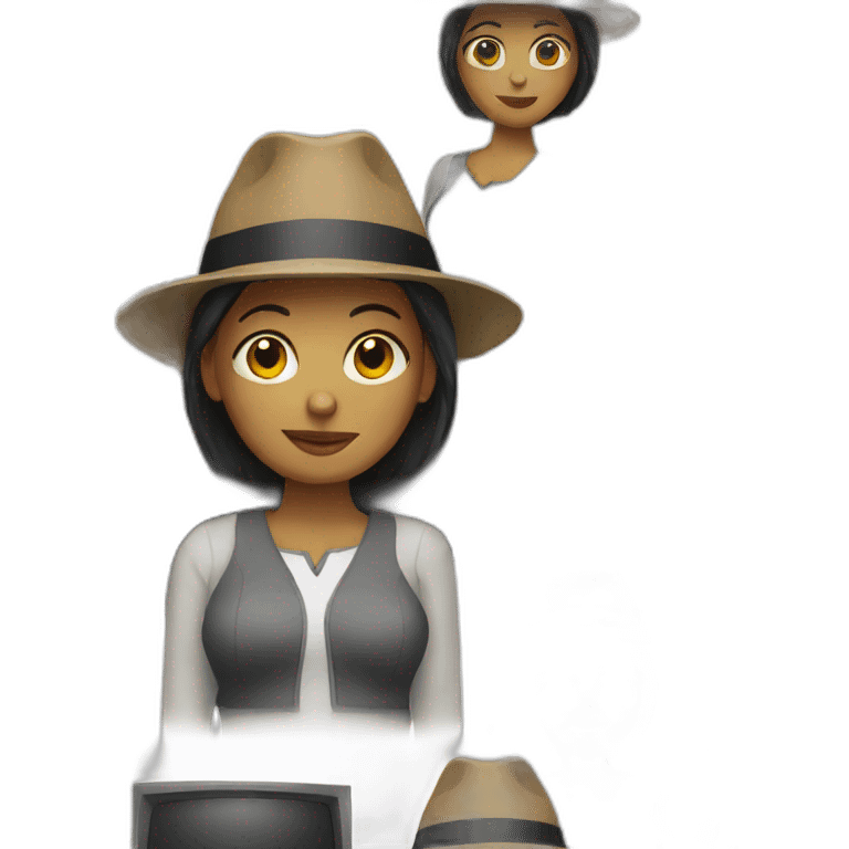 Woman with a TV hat emoji