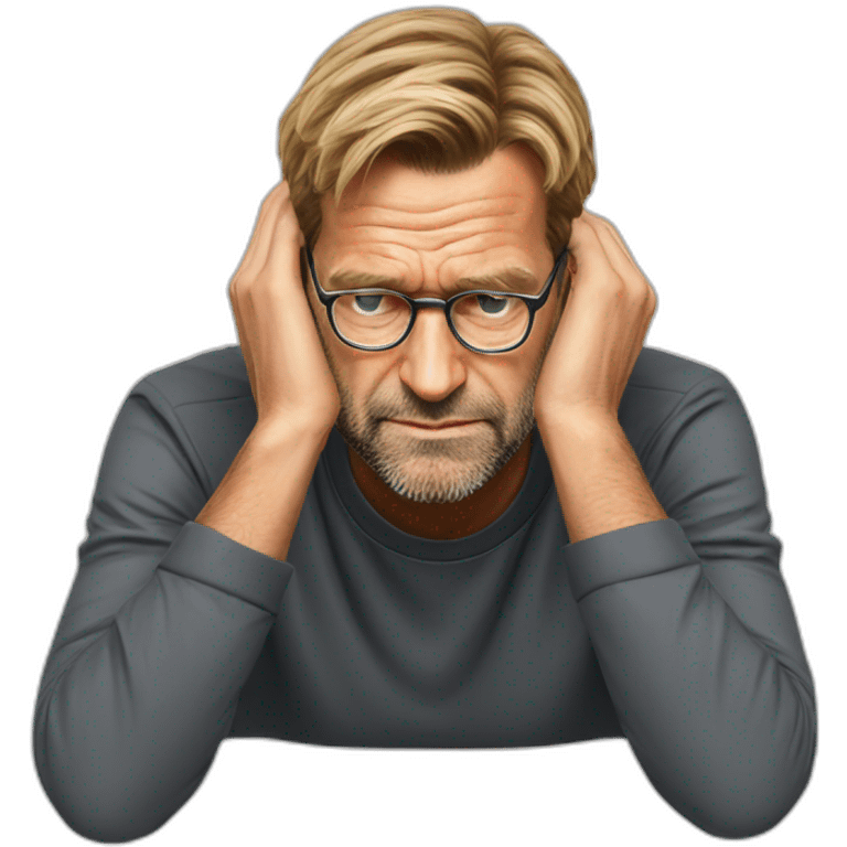 jurgen klopp resting head on hands emoji