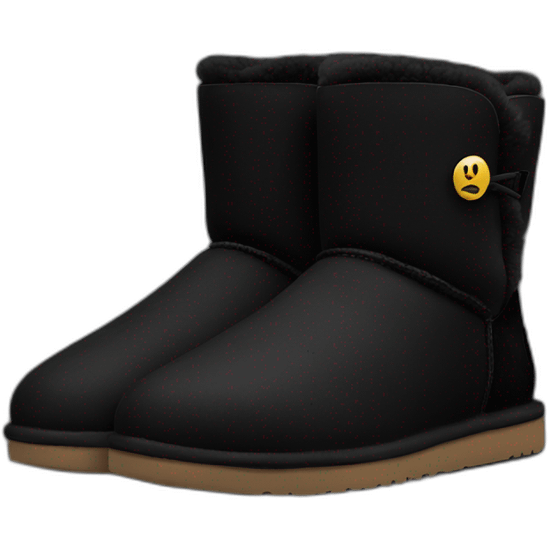 All Black mini ugg boots emoji