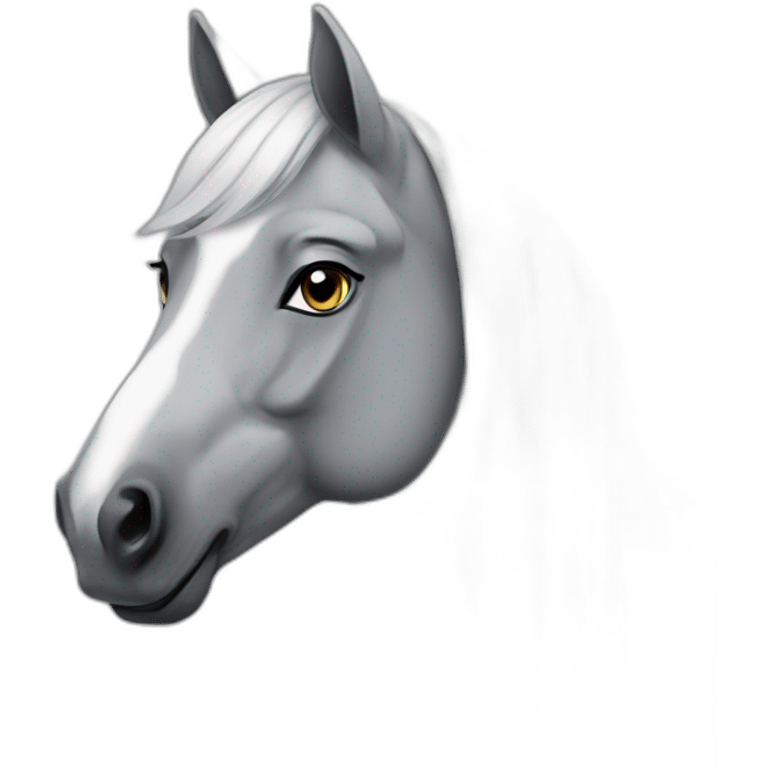 horse arabian grey emoji