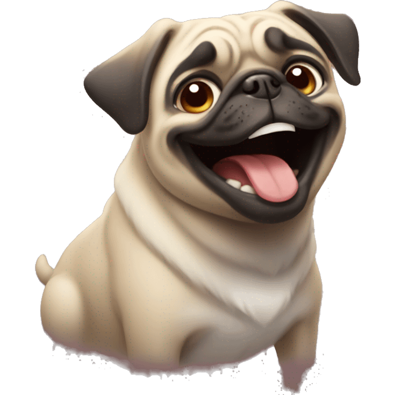 Pug laughs  emoji