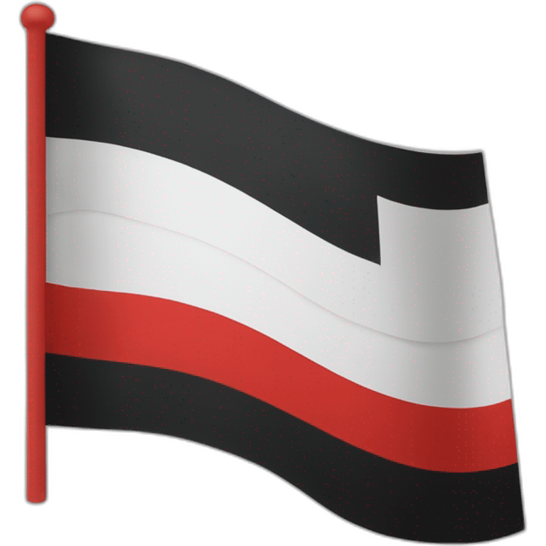 horizontal three-band flag. At the top of white, in the middle of black and at the bottom of red. emoji