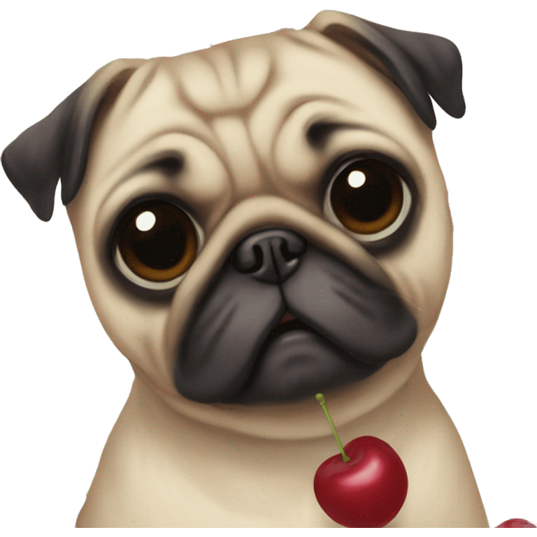 Cherry pug emoji