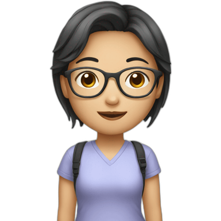 Asian girl with glasses emoji