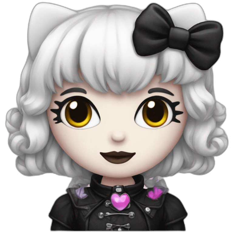 Hello kitty Goth emoji