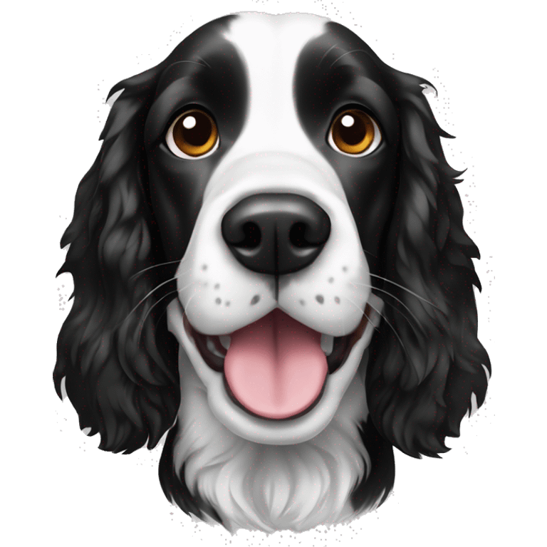 Three black and white springer spaniel emoji