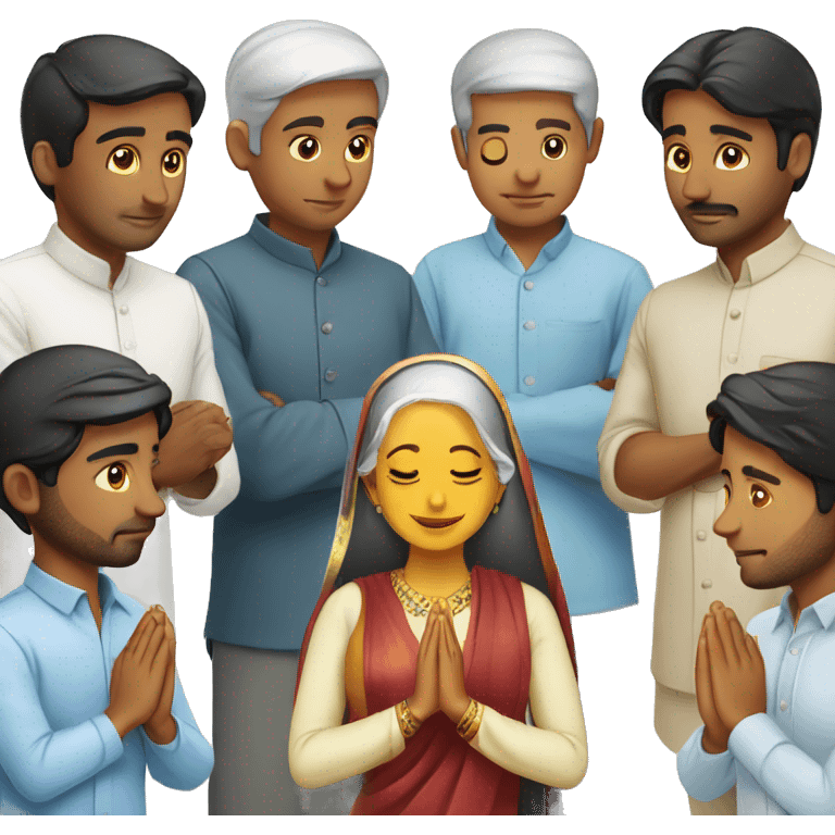 Desi indian group of people praying emoji