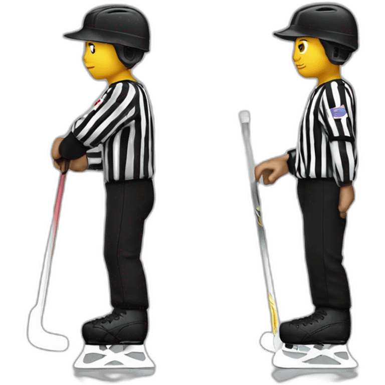 Blind hockey referee skating emoji