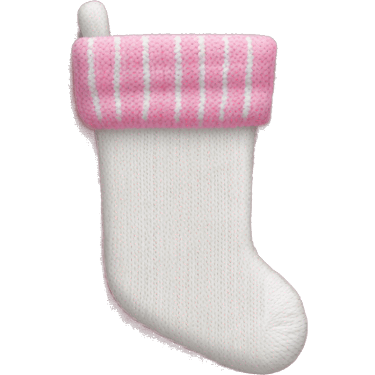 white and pink knit christmas stocking emoji