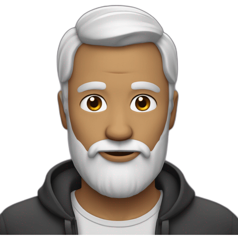 Homme chauve avec une barbe emoji