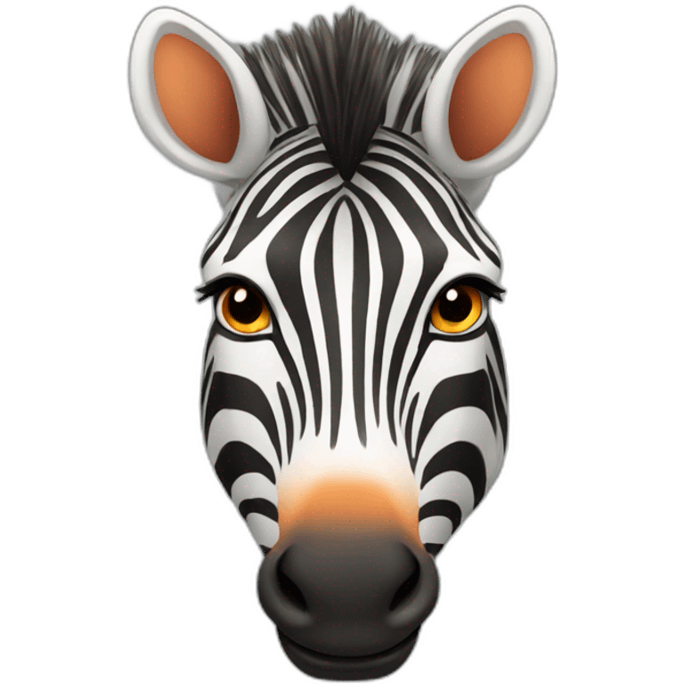 Zebra with orange color emoji