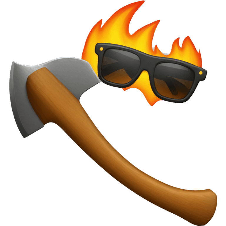 Fire axe with sunglasses  emoji