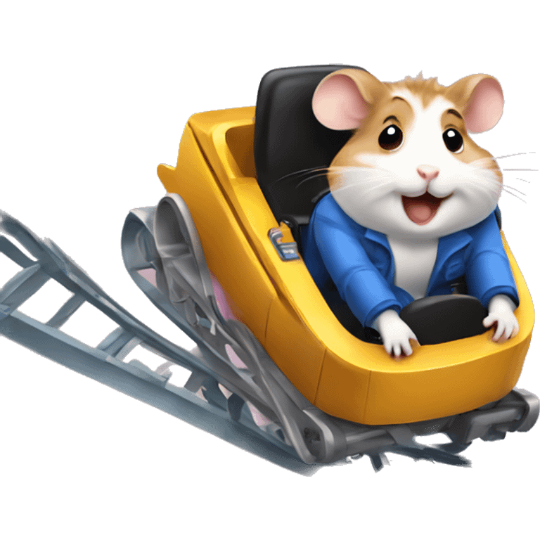 a hamster riding a rollercoaster  emoji