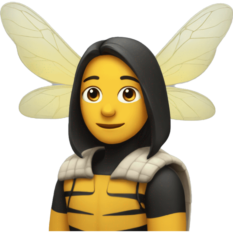 Human and bee wings emoji