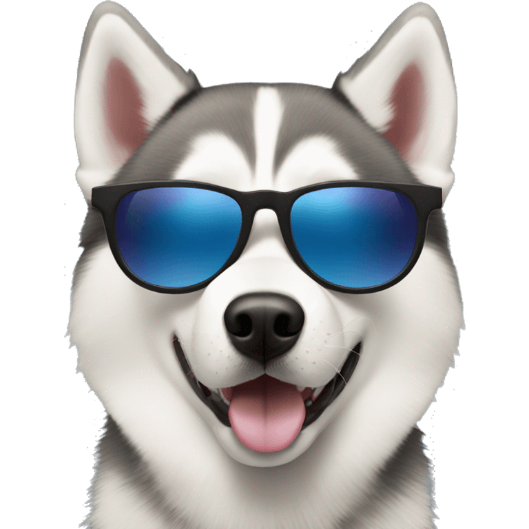 Siberian husky with sunglasses  emoji