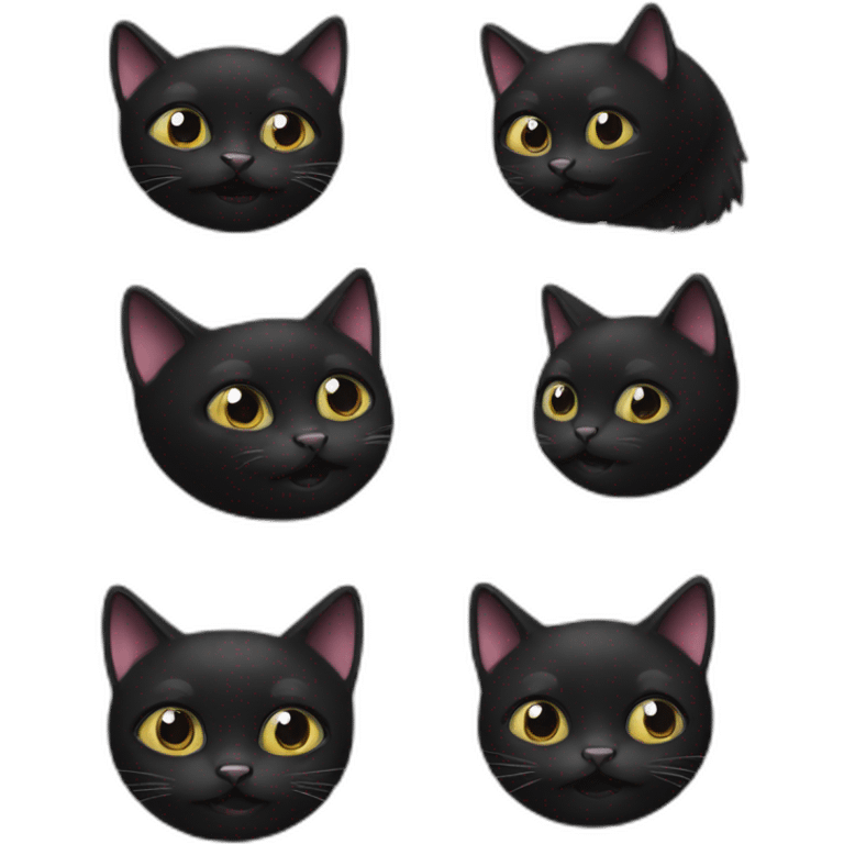 funny black cat emoji