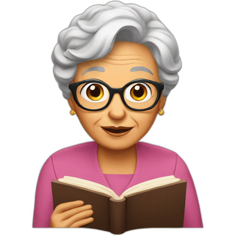 Grand-mother whit book emoji