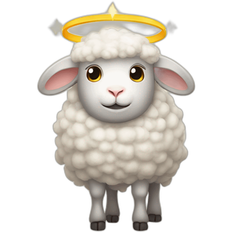 Sheep with an Angel halo  emoji