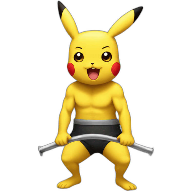 weight lifting pikachu emoji