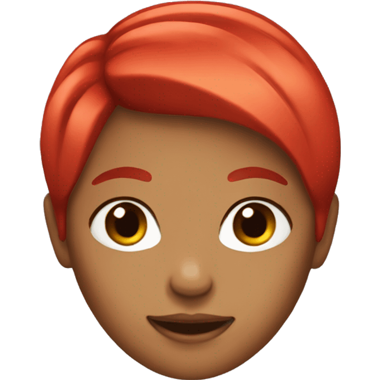 Girl with hair colors red  emoji