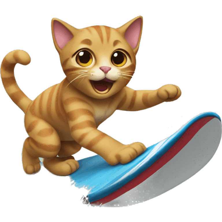 Cat surfing emoji