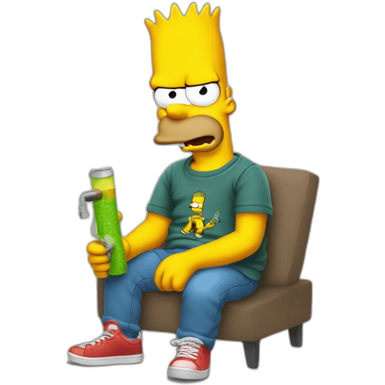 Bart Simpson with a hookah emoji