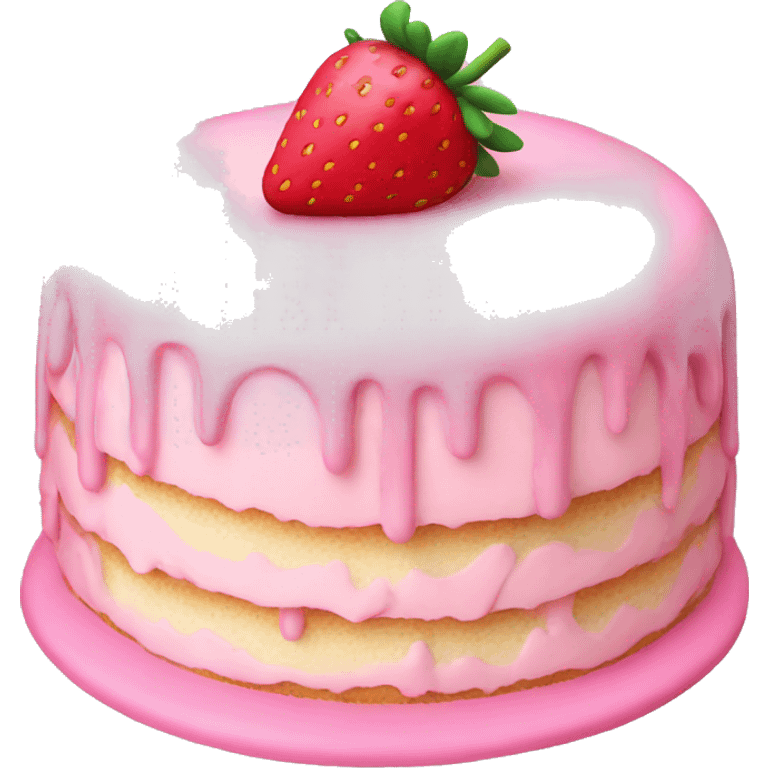 pastel pink strawberry cake emoji