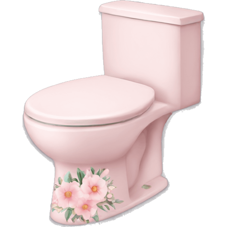 Light pink floral toilet seat  emoji