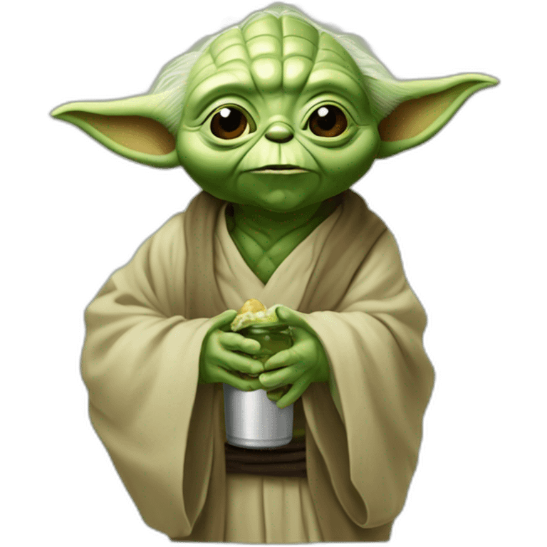 yoda boit une bieere emoji