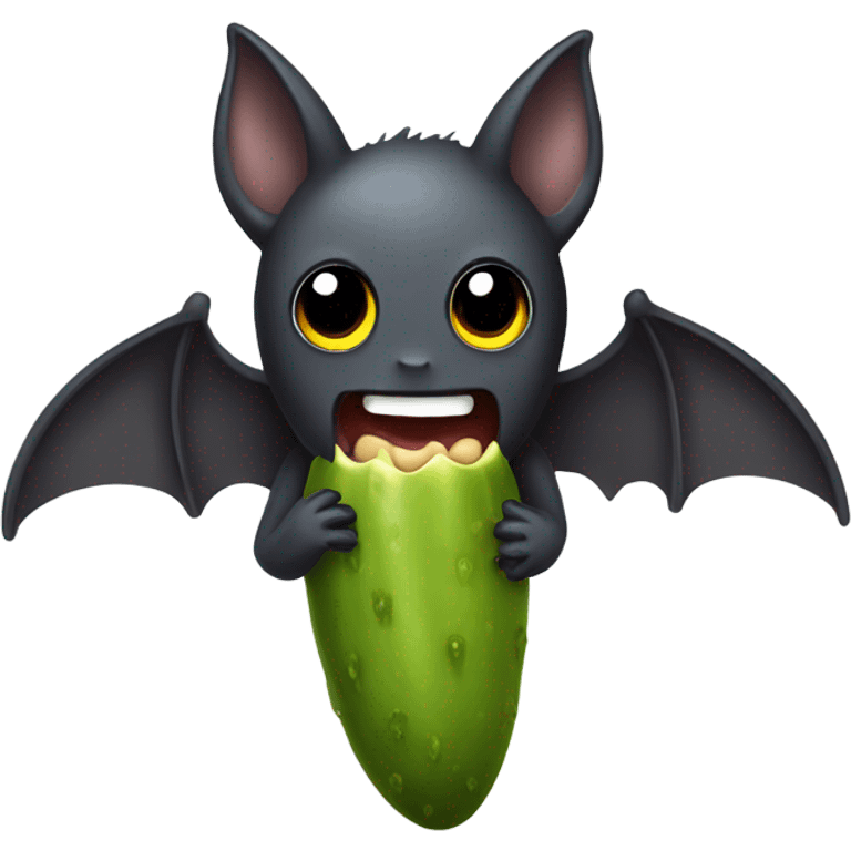 Bat eating a pickle emoji