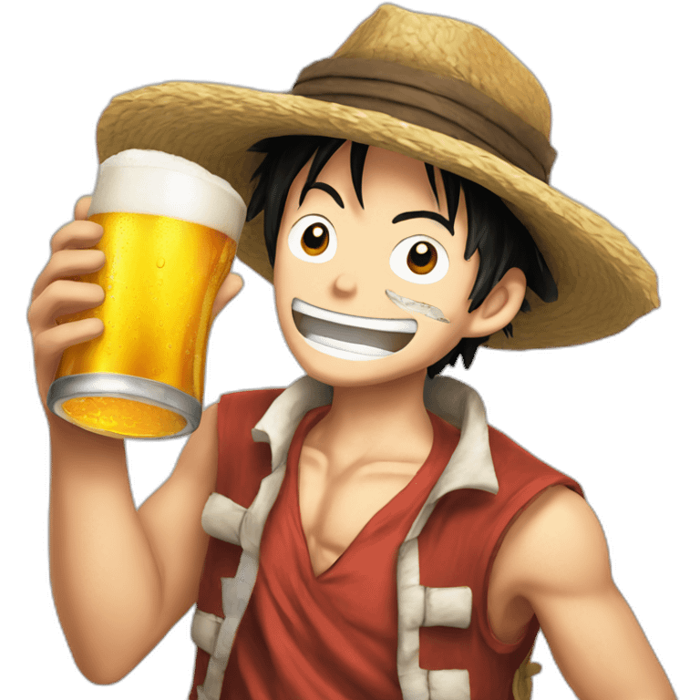 Luffy-drink-beer emoji