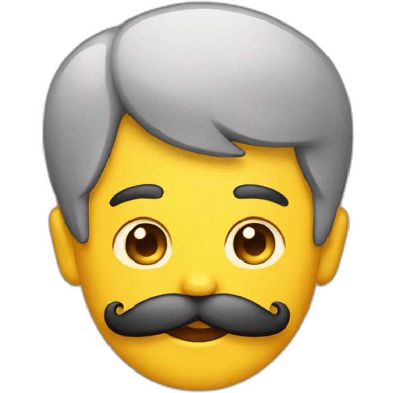 A yellow emoji with a mustache and black hair emoji