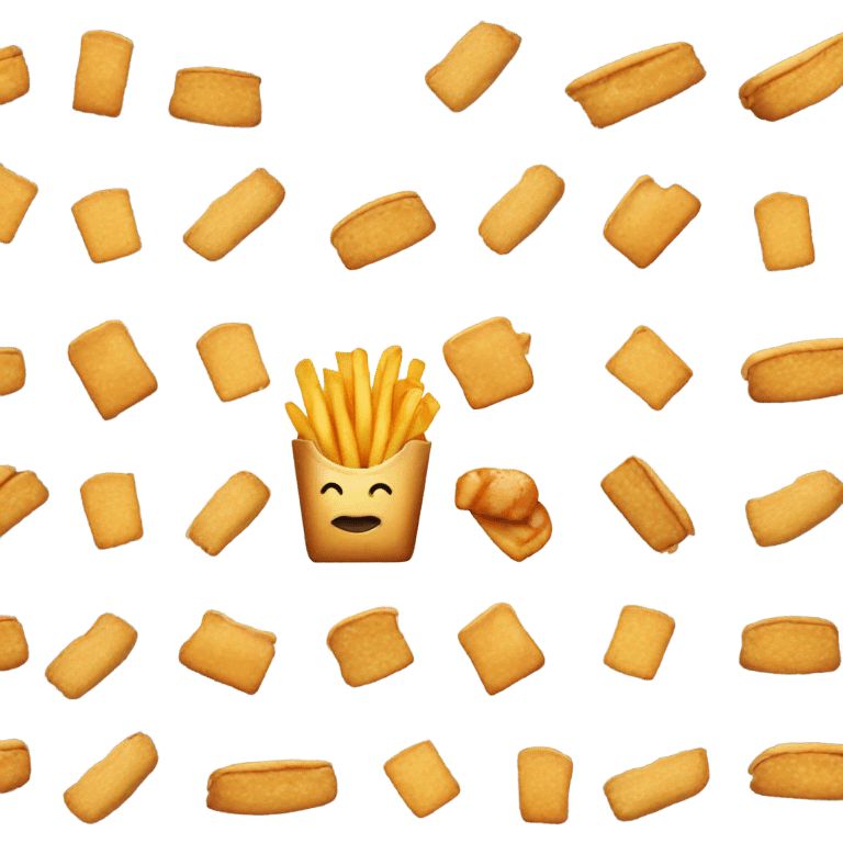 fries, bread and chicken emoji