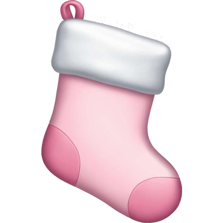  light pink Christmas stocking with bow emoji