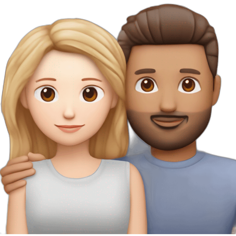 White Couple cuddling  emoji