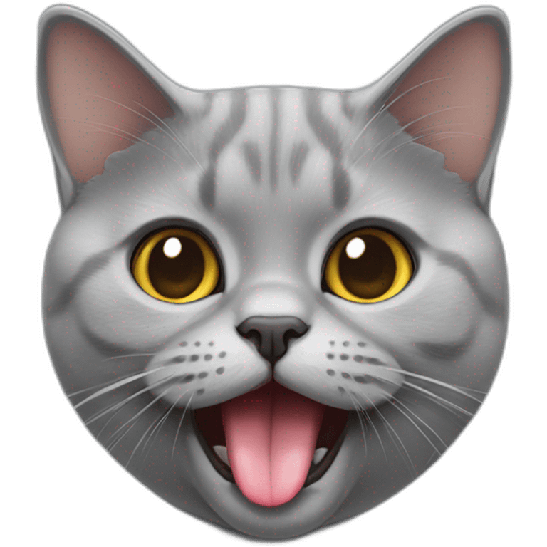 British shorthair cat face tongue out emoji