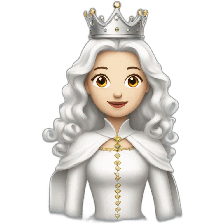 white queen with crown emoji