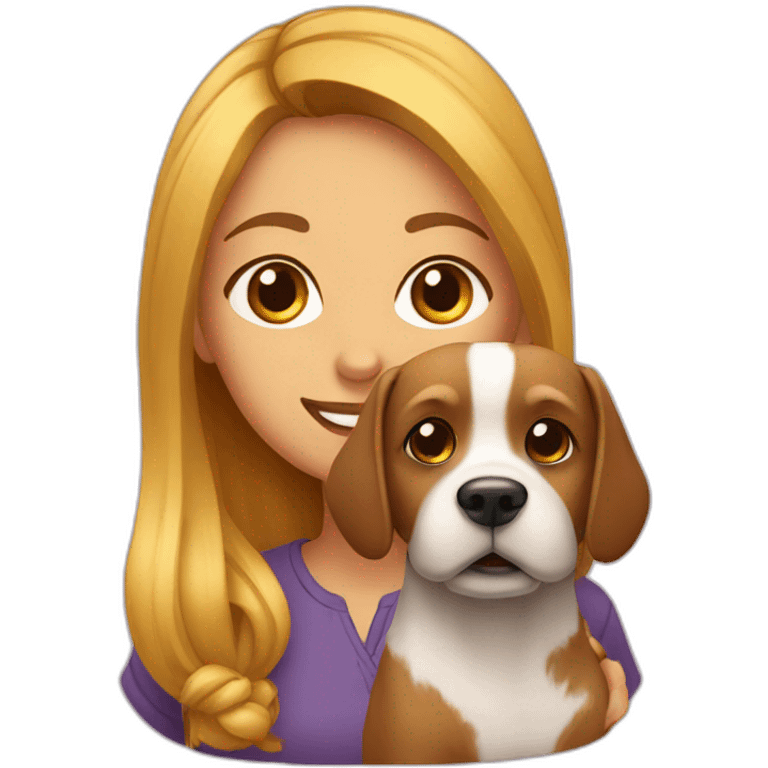 Femmme avec un chien emoji