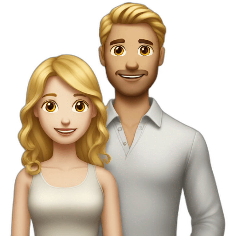 a couple of a blond girl with marronhaired man emoji