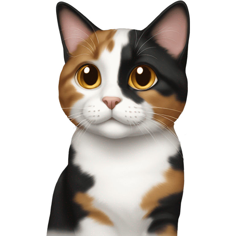 calico white cat with brown black calico cat emoji