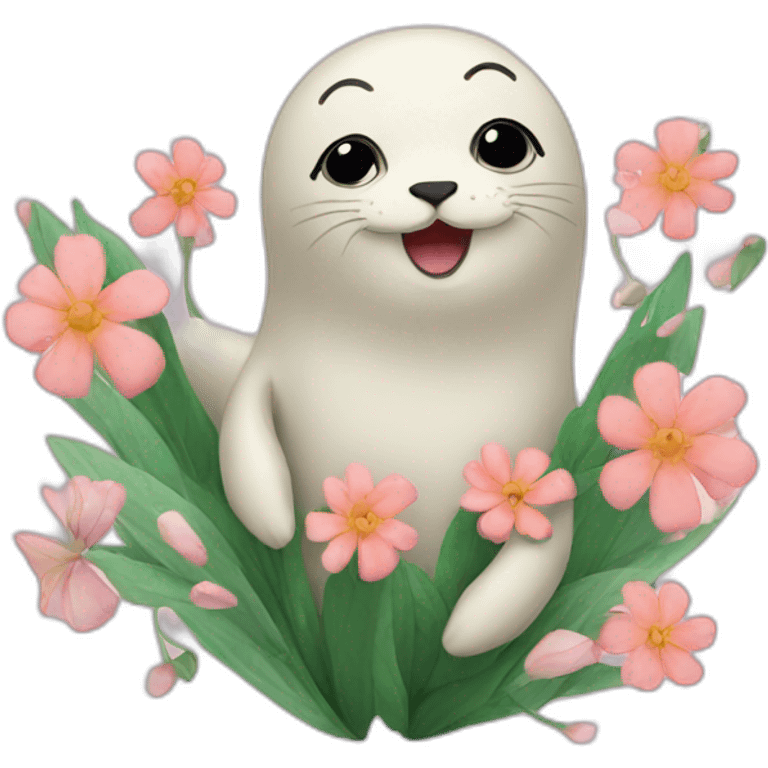 ballet seal with flowers emoji