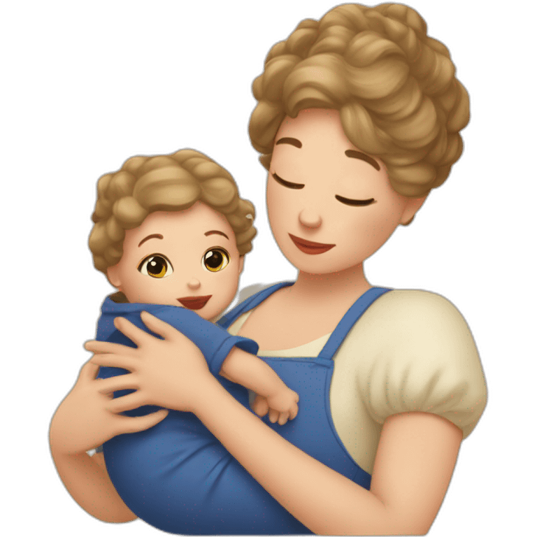 Femme française et son bébé emoji