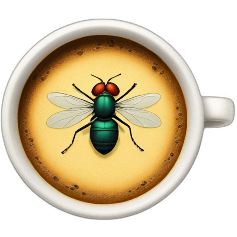 a fly inside the coffee emoji