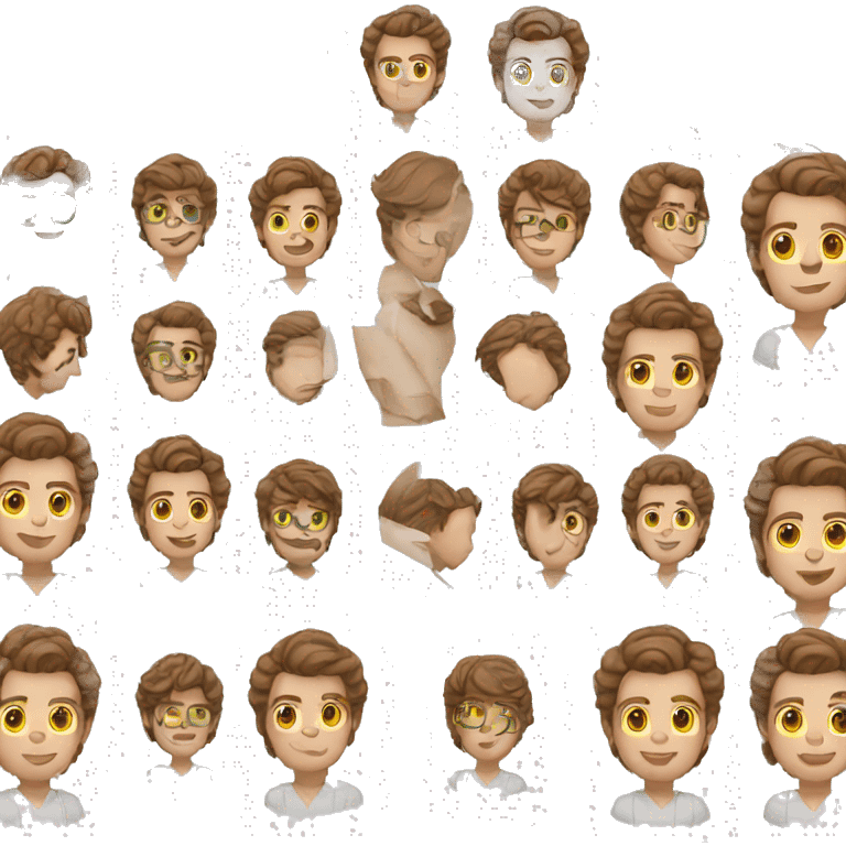 male teacher brown hair white skin emoji