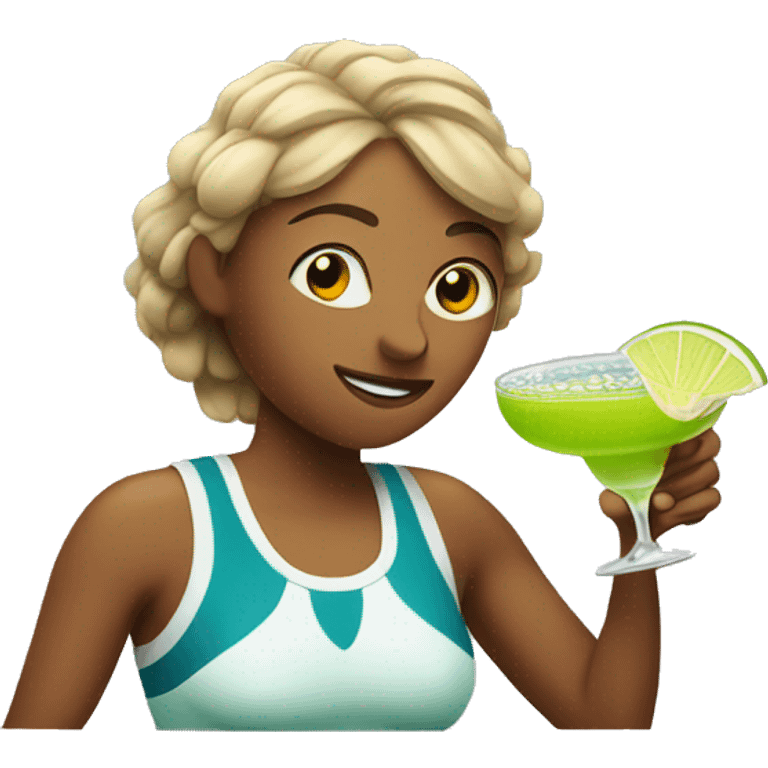 tennis player drinking margarita emoji