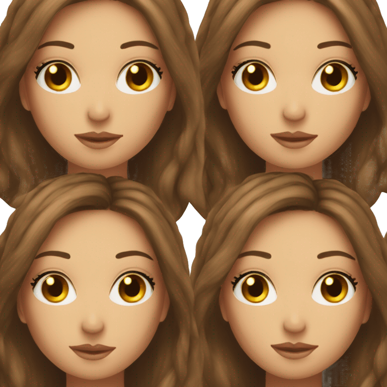 Realistic Long brown hair pretty Italian woman with lashes  emoji